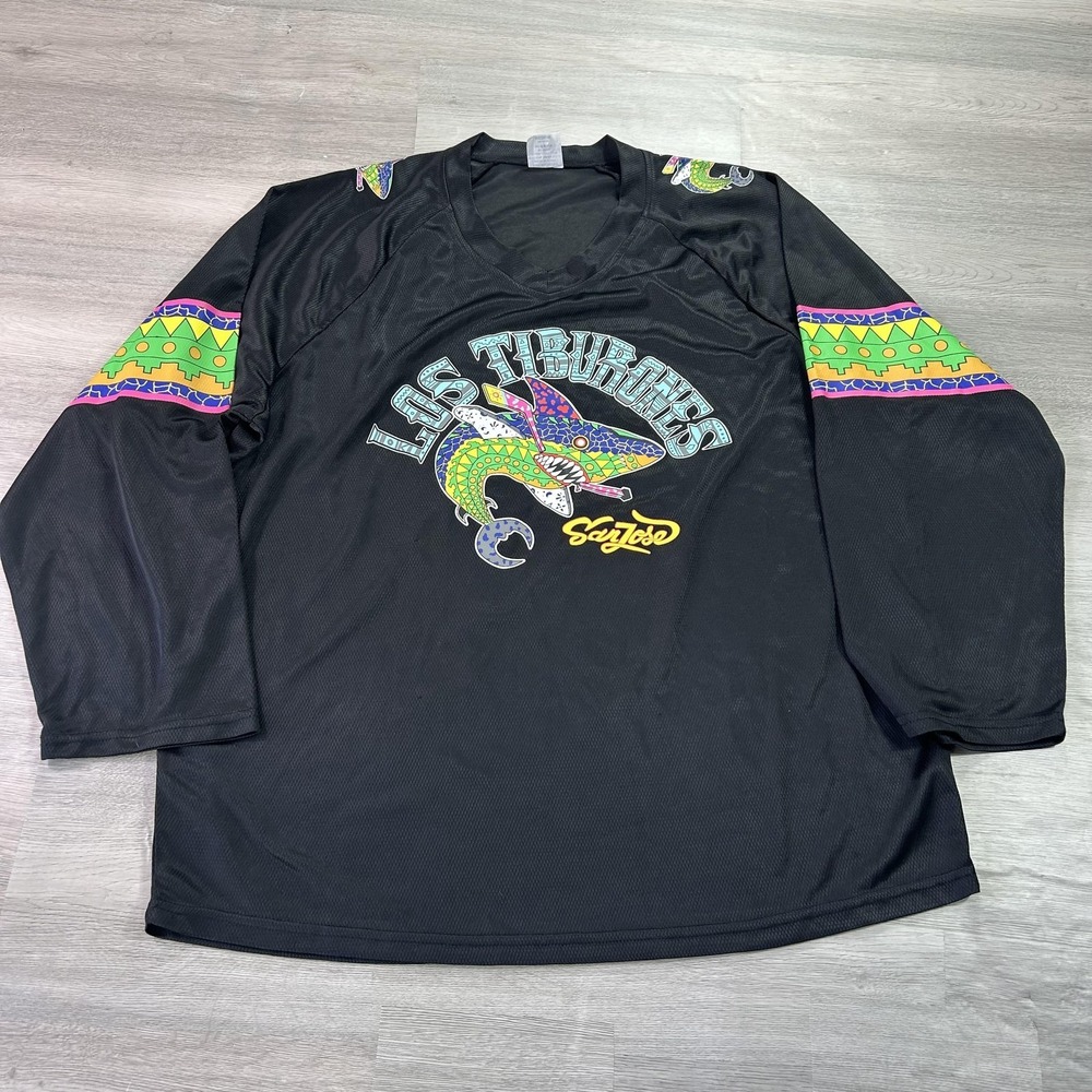 San Jose Sharks Jersey Mens Medium Black NHL Hockey Los Tiburones SGA Promo